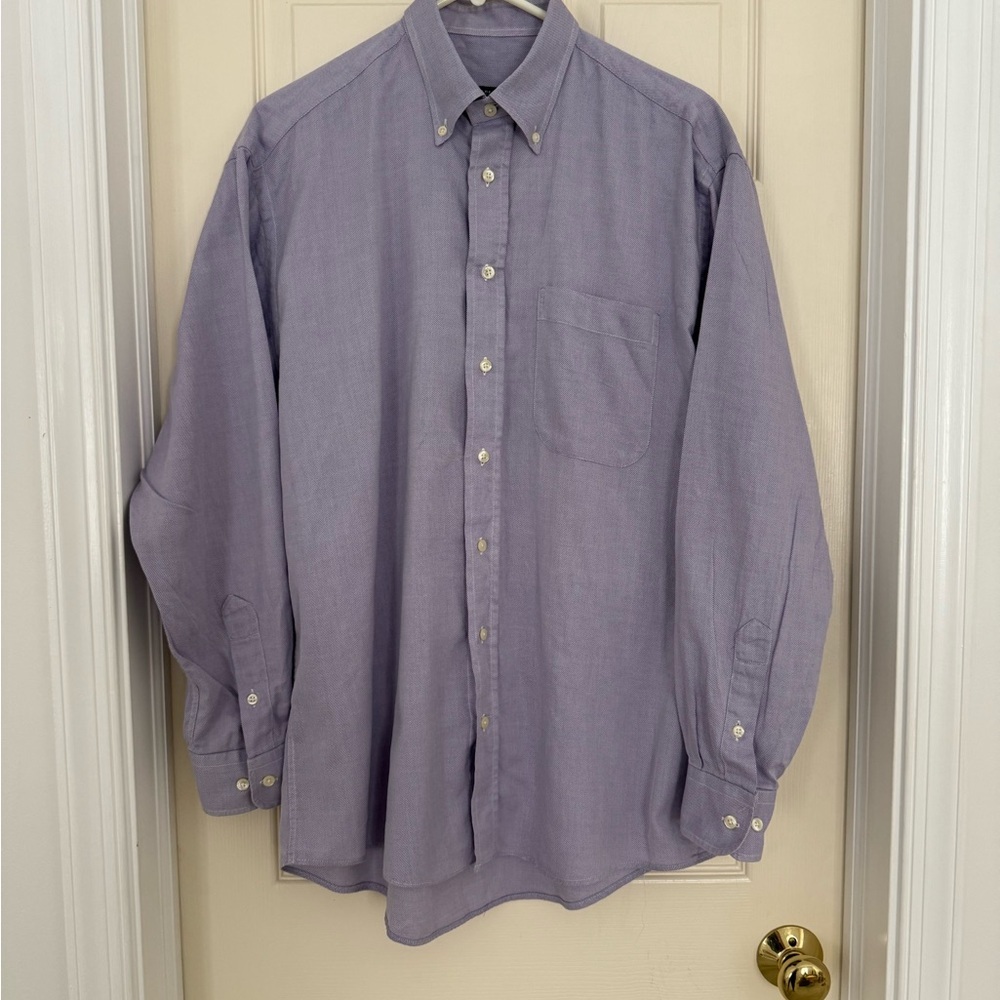 Burberry Men's Purple Button-Down Dress Shirt Size Large EUC